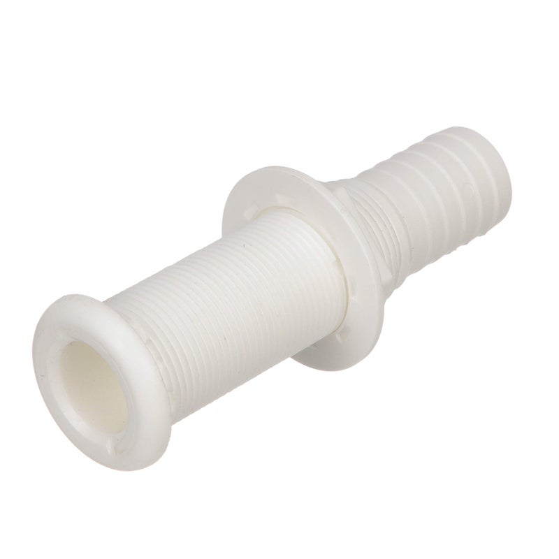 Seachoice Extra Long Thru-Hull Fitting w/Broad Flange for 1-1/8 in. ID Hose, 3 in. Long Thread, White - Image 2